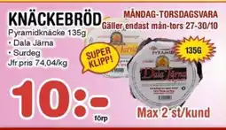 Nya Pulsen Knäckebröd erbjuda