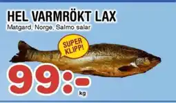 Nya Pulsen Hel varmrökt lax erbjuda