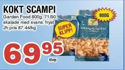 Nya Pulsen Garden Food Kokt scampi erbjuda