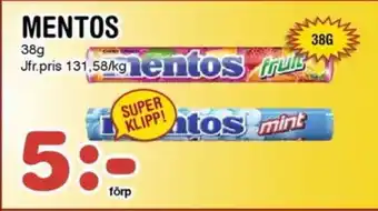 Nya Pulsen Mentos erbjuda