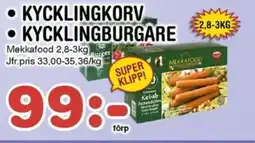 Nya Pulsen Mekkafood Kycklingkorv • Kycklingburgare erbjuda