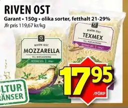 Matvärlden Tensta GARANT Riven ost erbjuda