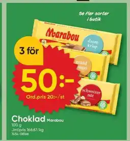 DollarStore Choklad Marabou erbjuda