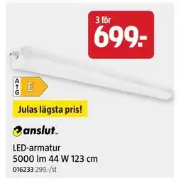 Jula LED-armatur 5000 lm 44 W 123 cm, SEK 699 erbjuda