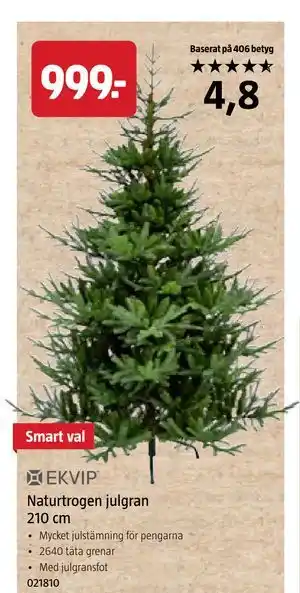 Jula Naturtrogen julgran 210 cm., SEK 999 erbjuda