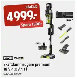Jula Skaftdammsugare premium 18 V 4,0 Ah 1 l, Medlemspris erbjuda