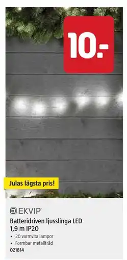 Jula Batteridriven ljusslinga LED 1,9 m IP20, SEK 10 erbjuda