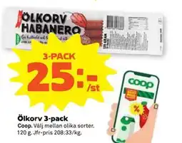 Stora Coop Ölkorv 3-pack, SEK 25 erbjuda