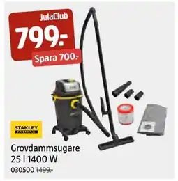 Jula Grovdammsugare 25 l 1400 W, Medlemspris erbjuda