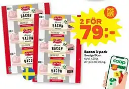 Stora Coop Bacon 3-pack, SEK 79 erbjuda