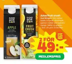 Stora Coop Juice/fruit crush, Medlemspris erbjuda