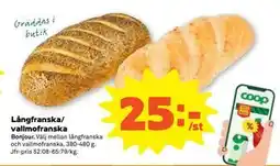Stora Coop Långfranska/ vallmofranska, SEK 25 erbjuda