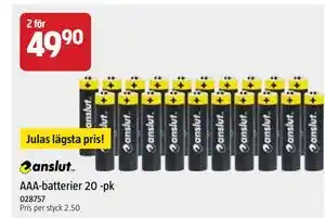 Jula AAA-batterier 20 -pk, SEK 49.9 erbjuda