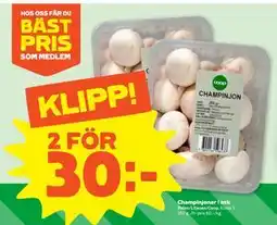 Stora Coop Champinjoner i ask, SEK 30 erbjuda