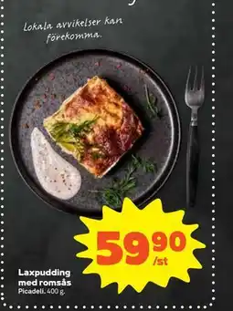 Stora Coop Laxpudding med romsås, SEK 59.9 erbjuda