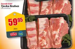 Extra Mjällby Stormarknad Svenskt kött! Tjocka Revben erbjuda