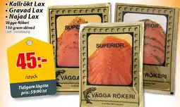 Extra Mjällby Stormarknad Kallrökt Lax • Gravad Lax Najad Lax Vägga Rökeri erbjuda