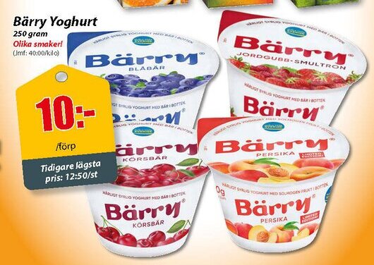 Extra Mjällby Stormarknad Bärry Yoghurt erbjuda
