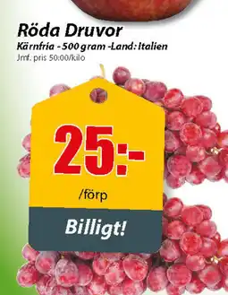 Extra Mjällby Stormarknad Röda Druvor erbjuda