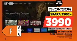 Power Thomson 43" uhd google tv google assistant röststyrning erbjuda