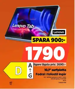Power Lenovo 10,1" surfplatta Fodral i foliostil ingår erbjuda