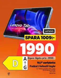 Power Lenovo 10,1" surfplatta Fodral i foliostil ingår erbjuda