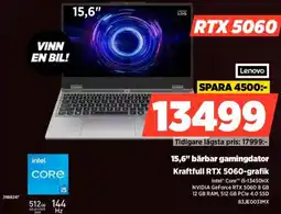 Power Lenovo 15,6" bärbar gamingdator Kraftfull RTX 5060-grafik erbjuda