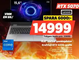 Power RTX 5070 Lenovo 15,6" bärbar gamingdator Kraftfull RTX 5070-grafik erbjuda