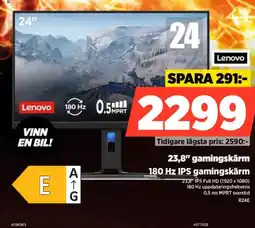Power Lenovo 23,8" gamingsk 180 Hz IPS gamingskärm ärm erbjuda