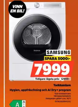 Power SAMSUNG Torktumlare Hygien, uppfräschning och Al Dry+ program erbjuda