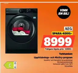 Power AEG Torktumlare Uppfrisknings- och MixDry-program erbjuda