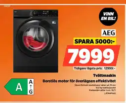 Power AEG Tvättmaskin Borstlös motor för överlägsen effektivitet erbjuda