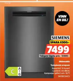 Power Tystgående program SIEMENS Diskmaskin erbjuda