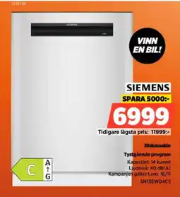 Power SIEMENS Diskmaskin Tystgående program erbjuda