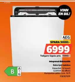 Power AEG Integrerad diskmaskin Extra tyst funktion erbjuda