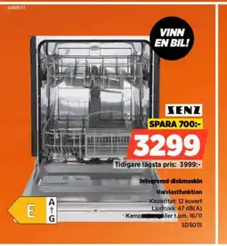 Power Integrerad diskmaskin Halvlastfunktion erbjuda