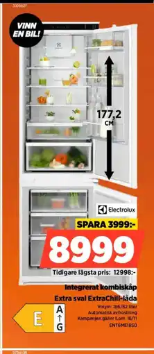 Power Electrolux Integrerat kombiskåp Extra sval ExtraChill-låda erbjuda