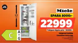 Power Miele Integrerat kylskåp CleanSteel-innervägg erbjuda