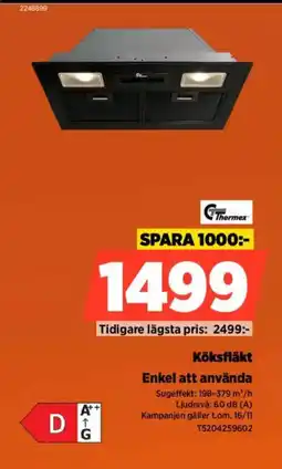 Power Enkel att använda Köksfläkt Thermex erbjuda