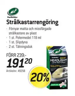 thansen Strålkastarrengöring, SEK 191.2 erbjuda