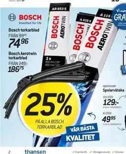 thansen Bosch Aerotwin torkarblad, SEK 186.75 erbjuda