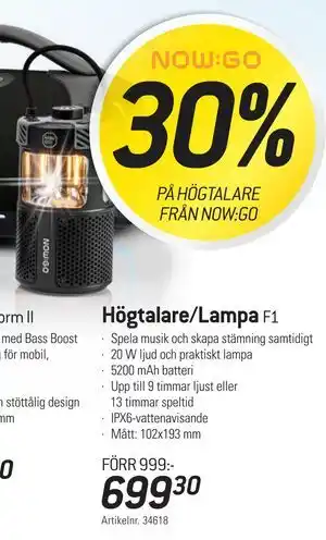 thansen Högtalare/Lampa, SEK 699.3 erbjuda