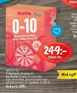 Leklust MIG 0-10 Frågespel, SEK 249 erbjuda