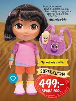 Leklust Dora Utforskaren. Sing & Explore. Docka., SEK 499 erbjuda