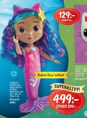 Leklust Gabby´s Dollhouse. Sjöjungfrun Gabby., SEK 499 erbjuda