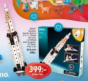 Leklust BRIO Builder Apollo Saturn V 3-i-1 Raket (60 cm),, SEK 399 erbjuda