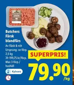 Lidl Butchers Färsk blandfärs, SEK 79.9 erbjuda