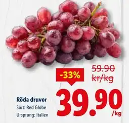 Lidl Röda druvor, SEK 39.9 erbjuda