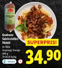 Lidl Gudruns Salsicciafärs fänkål, SEK 34.9 erbjuda