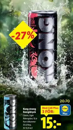Lidl Kong strong Energidryck, Pris i appen erbjuda
